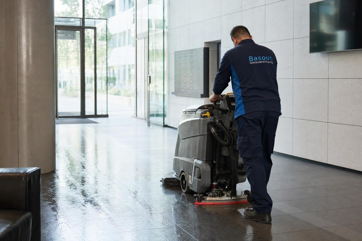 Heller, professionell gepflegter Bürobereich als Beispiel für Gebäudereinigung in Rosenheim